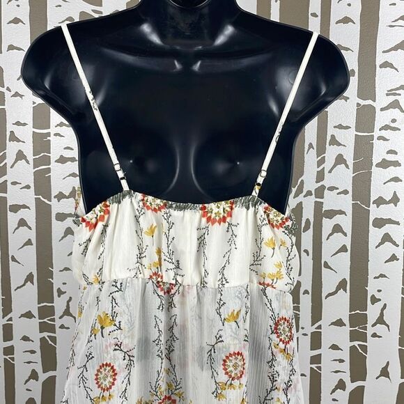 NEW $34 Boho Floral Fly Away Front Longline Sheer Tank Top sz M - Picture 8 of 10